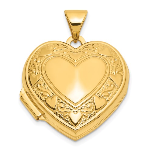 14k Yellow Gold Loved You Then Love You Still Heart Locket