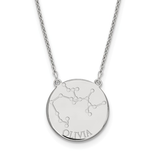 Sterling Silver 3/4in Sagittarius Constellation Engravable Necklace