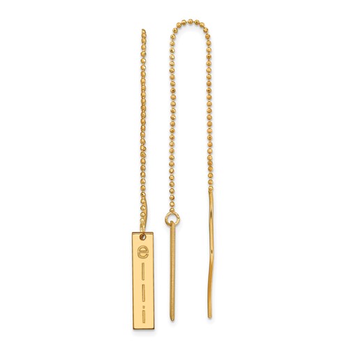 14k Yellow Gold Name Bar Threader Earrings
