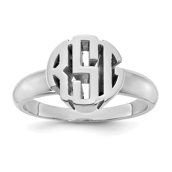Sterling Silver Circle Monogram Ring