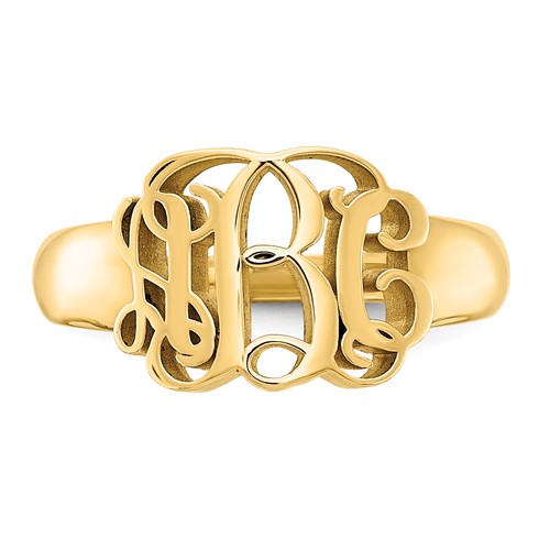 Gold Plated Sterling Silver Interlocking Monogram Ring