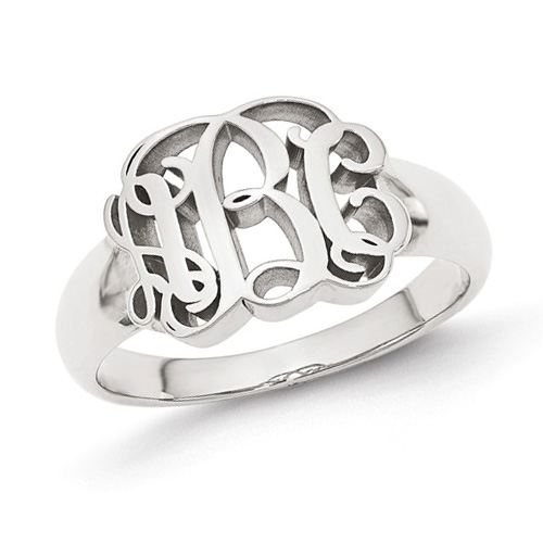 14kt White Gold Ladies' Script Monogram Ring