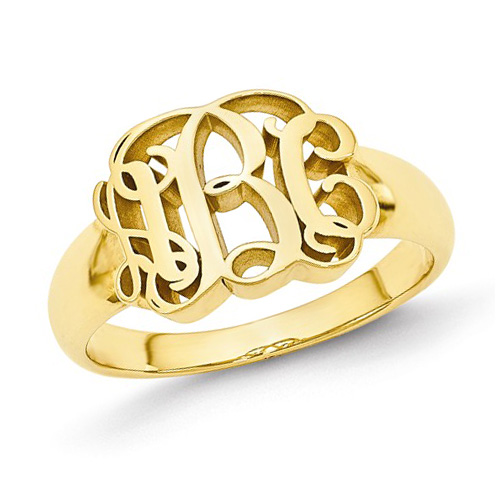 14kt Yellow Gold Ladies' Script Monogram Ring