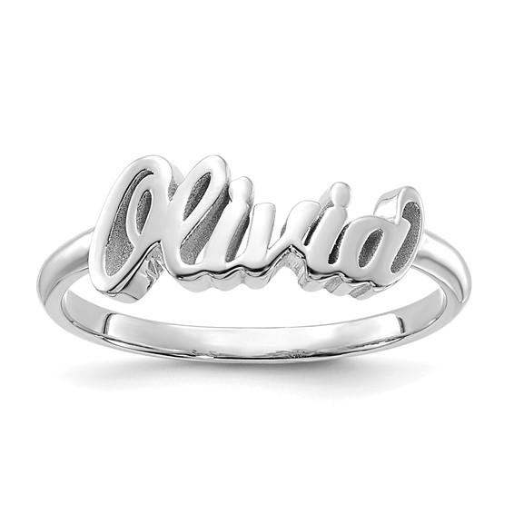 Sterling Silver Script Letters Name Ring