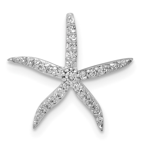 14kt White Gold 1/8 ct Diamond Starfish Pendant Slide