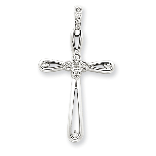 14kt White Gold 1 5/16in Diamond Cross Pendant XP3377A | Joy Jewelers