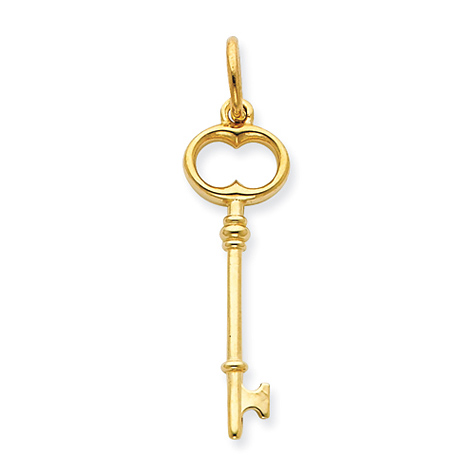 14kt Yellow Gold 1 1/4in Key Pendant