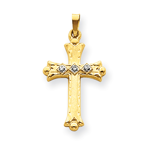 14kt 1in Diamond Cross Pendant
