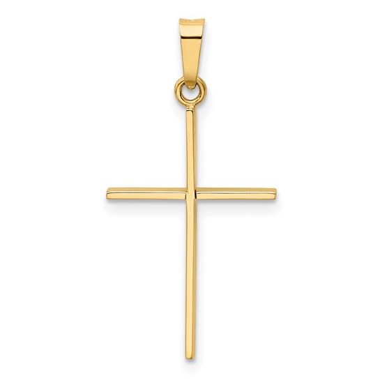 14k Yellow Gold 7/8in Very Slender Cross Pendant