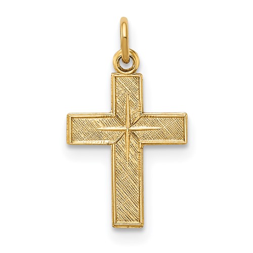 14k Yellow Gold Star Latin Cross Pendant 1/2in