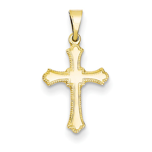 14kt Yellow Gold 5/8in Budded Cross Charm