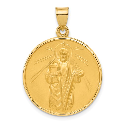 14k Yellow Gold 1in Round St. Jude Thaddeus Medal