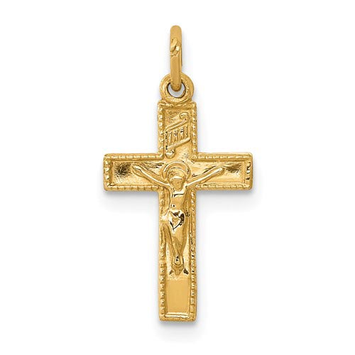 14kt Yellow Gold 1/2in INRI Crucifix Charm