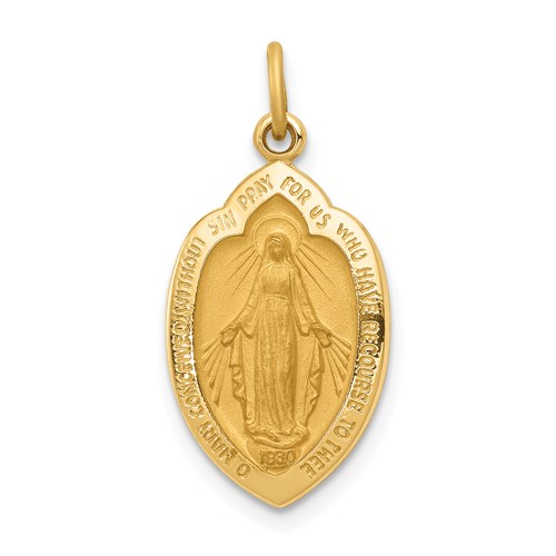 14kt Yellow Gold 3/4in Pointed Miraculous Medal