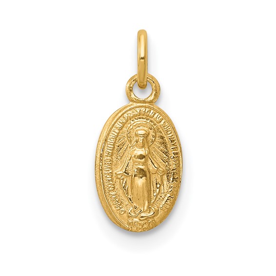 14kt Yellow Gold 3/8in Miraculous Medal Charm