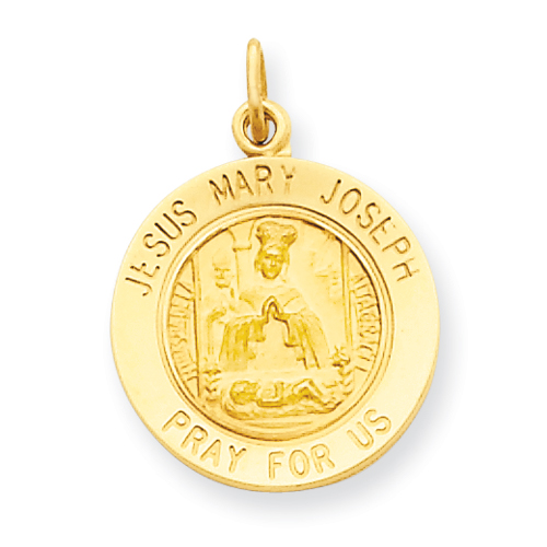 14kt Yellow Gold 9/16in Jesus Mary Joseph Medal Charm
