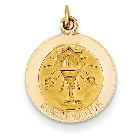 14kt 9/16in Confirmation Medal Charm