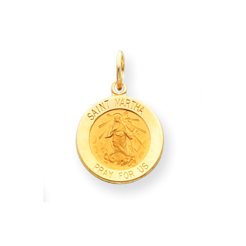 14kt Yellow Gold 9/16in Saint Martha Medal Charm