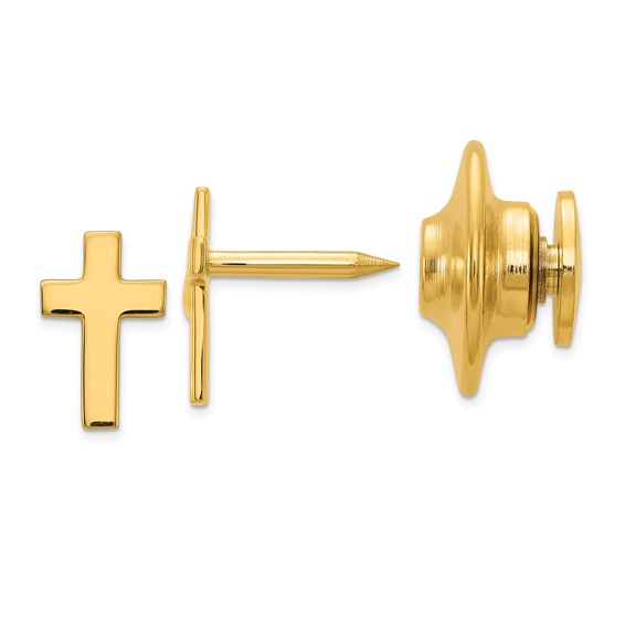 14kt Yellow Gold 3/8in Cross Tie Tac