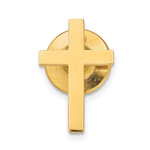 14kt Yellow Gold 11/16in Polished Cross Tie Tac