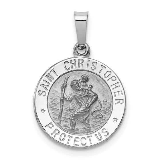 9/16in St Christopher Medal - 14kt White Gold
