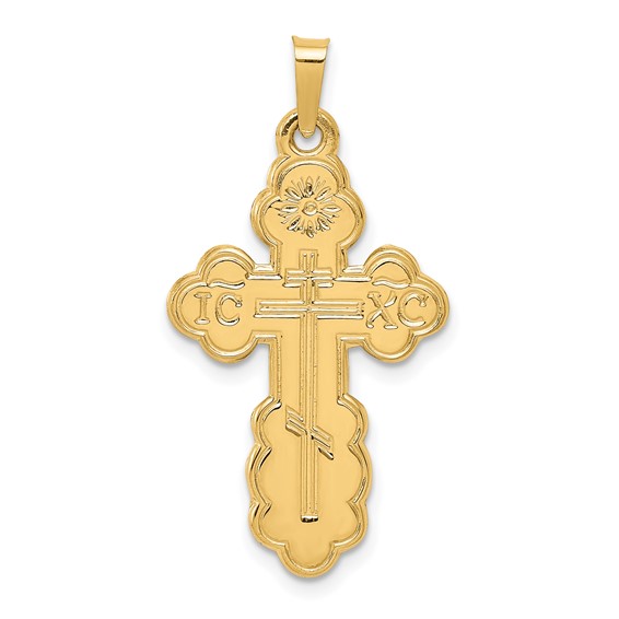 14kt Yellow Gold 1in Eastern Orthodox Cross Pendant