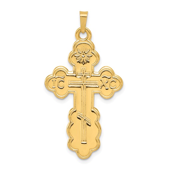 14kt Yellow Gold 1 1/4in Eastern Orthodox Cross Pendant