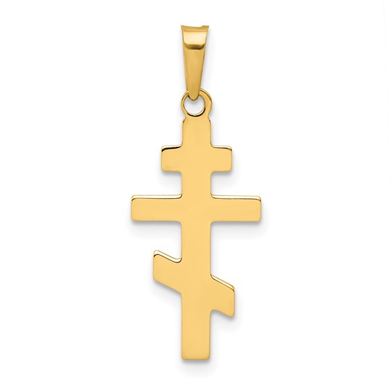 14kt Yellow Gold 3/4in Eastern Orthodox Cross Charm