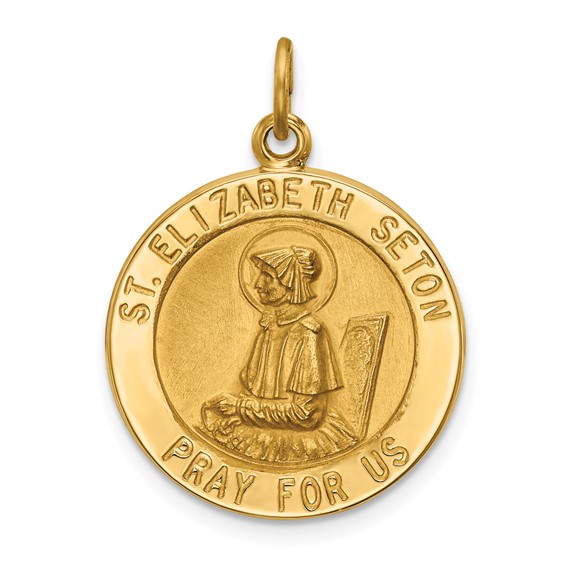 14kt Yellow Gold 3/4in Saint Elizabeth Seton Medal