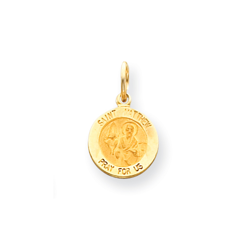 14kt Yellow Gold 7/16in Saint Matthew Medal