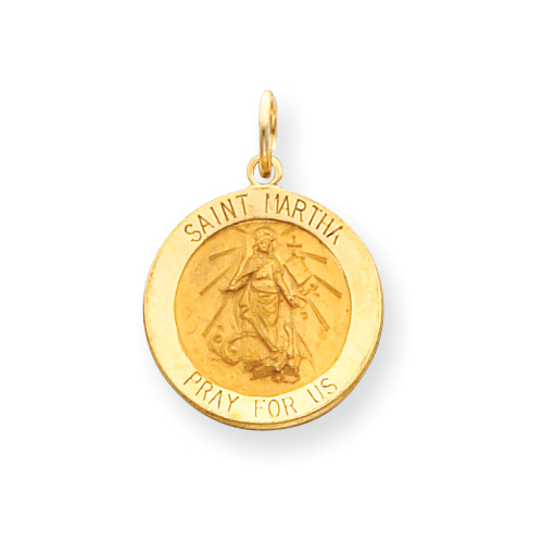14k 3/4in Saint Martha Medal Pendant