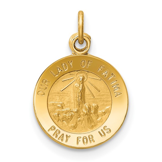 14kt Yellow Gold 7/16in Our Lady of Fatima Medal Charm