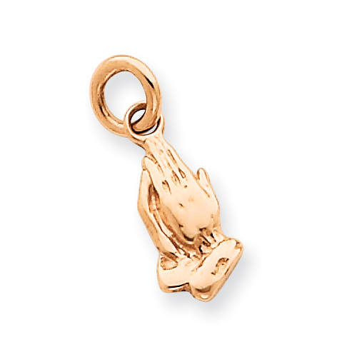 14kt Rose Gold 7/16in Praying Hands Charm