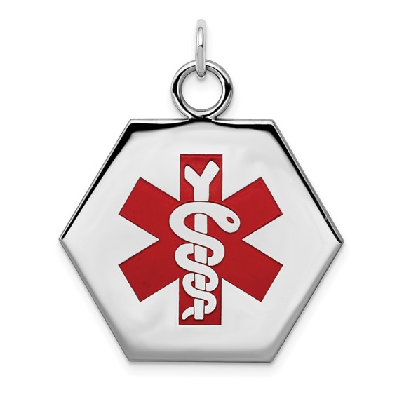 Medical Pendant 13/16in - Sterling Silver