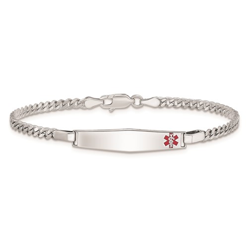 7in Sterling Silver Medical ID Curb Link Bracelet