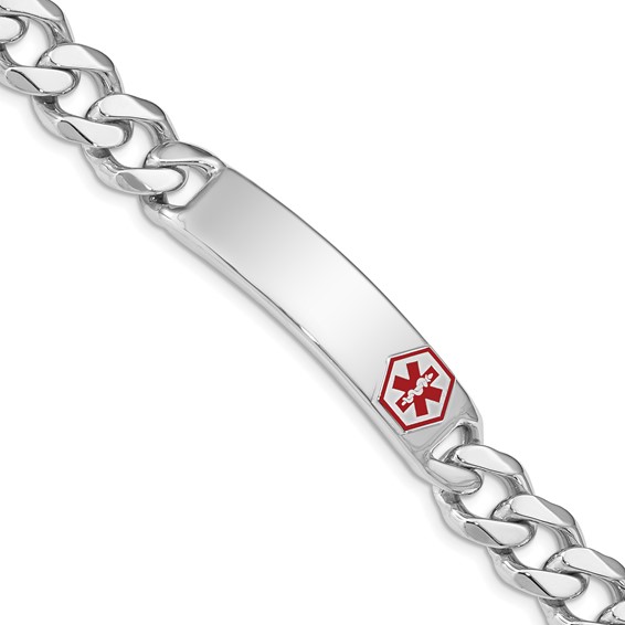 Sterling Silver 8in Medical ID Curb Link Bracelet