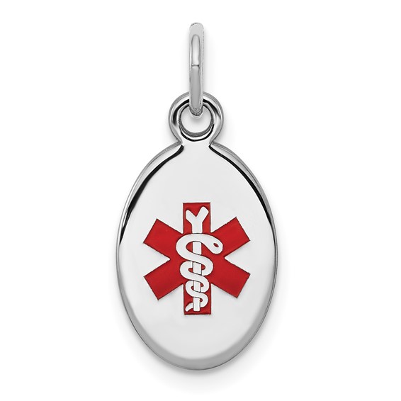 Oval Medical Charm 1/2in - Sterling Silver