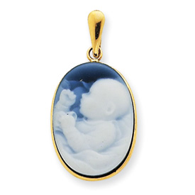 14kt Yellow Gold 3/4in Baby Cameo Pendant