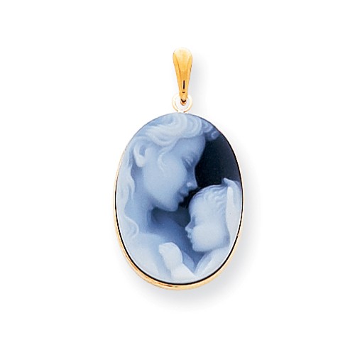 14k Yellow Gold 3/4in Heaven's Gift Cameo Pendant