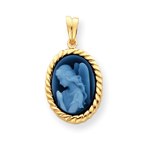 14kt Gold Wings of Love Cameo Pendant