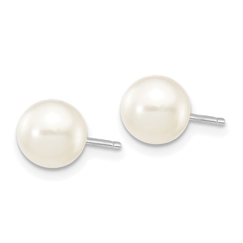 14kt White Gold 6 to 7mm Freshwater Cultured Pearl Stud Earrings