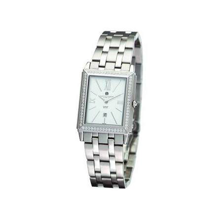 Charles Hubert Stainless Steel Diamond Bezel Watch No. 18313-W