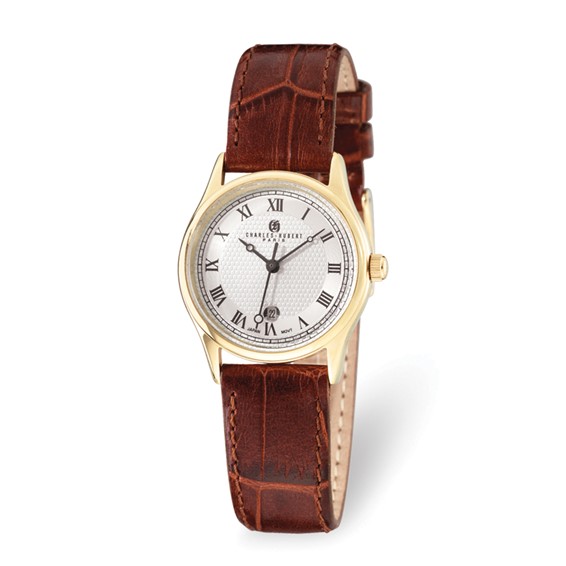 Ladies Charles Hubert Gold-plated Stainless Steel Calf Leather Watch