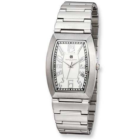 Mens Charles Hubert Satin Finish Stainless Steel Watch
