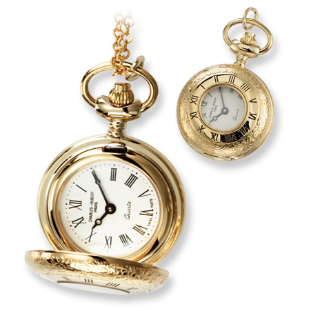 Ladies Charles Hubert Gold-plated Brass Pendant Watch