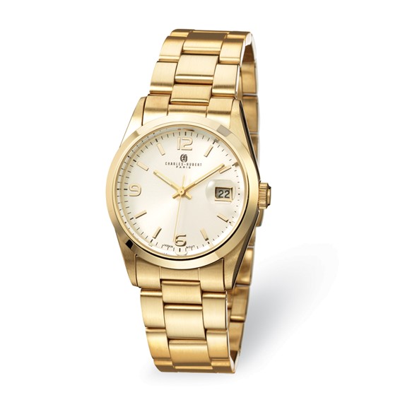 Charles Hubert Gold-plated Stainless Steel Watch Champagne Dial