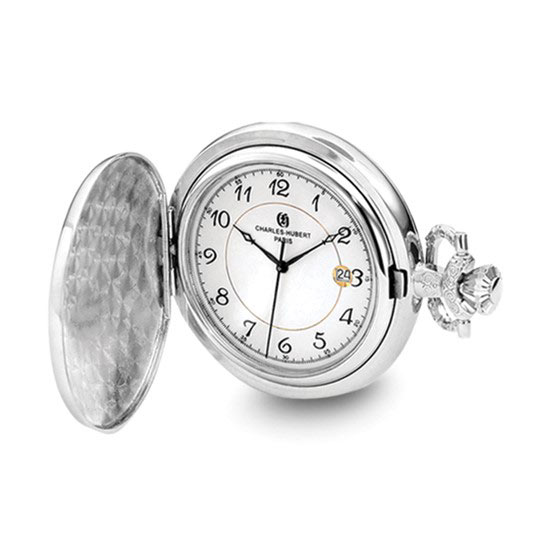 Charles Hubert Brass Floral Design Pocket Watch