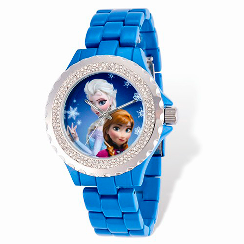 Frozen Elsa and Anna Blue Enamel Crystal Watch