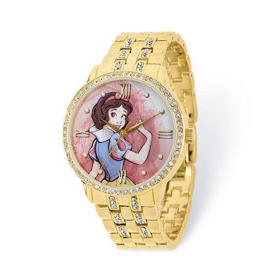 Snow White Gold-tone Crystal Bracelet Watch