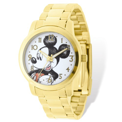 Mickey Mouse Gold-tone Stainless Steel Gold Dial Watch